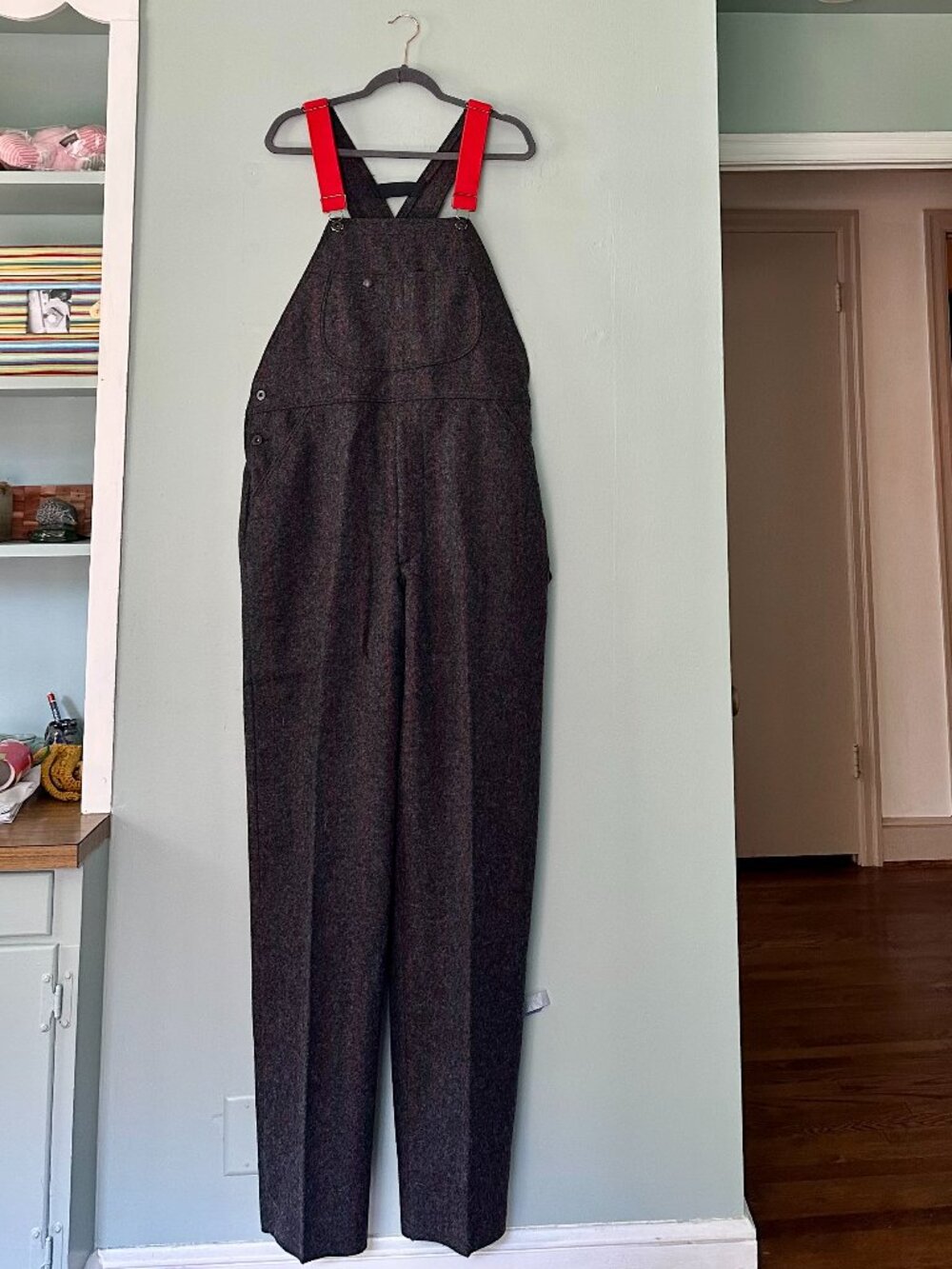 Vintage 90s Woolrich Malone Wool Hunting Overalls Bibs Medium USA Unhemmed